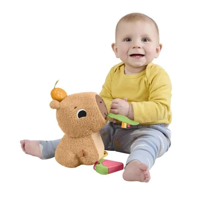 Fisher-Price-Mon Capybara Câlins-Peluche Anneau De Dentition Et Hochet - Dès 3 mois- HYR54-5