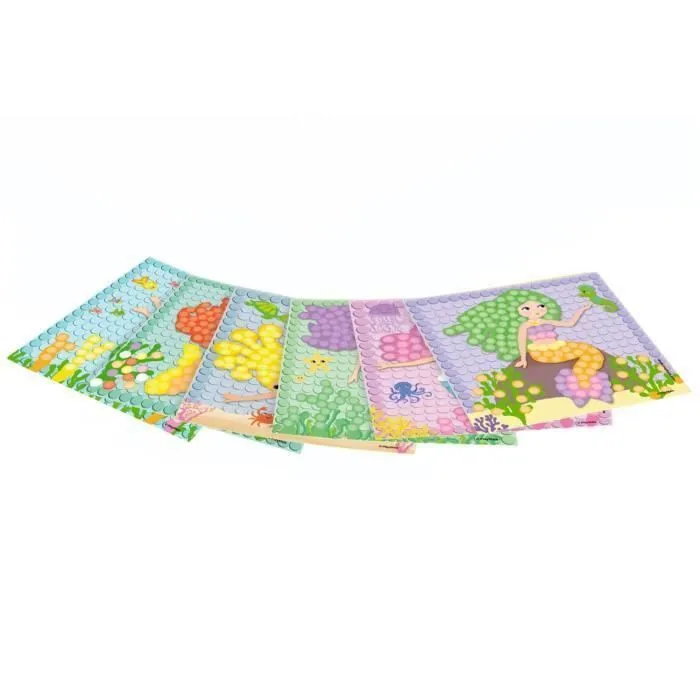 Mosaïque PlayMais - PlayMais - Sirène - 2300 flocons - 6 cartes à décorer - Multicolore-3