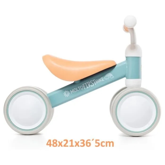 Porteur My 1st Bike Bleu - M MOLTO - Vélo sans pédales pour bébé - 4 roues-1