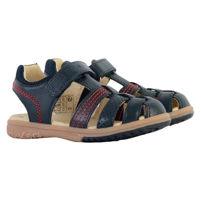 Sandales - KICKERS - Platinium - Cuir - Bleu - Scratch-2