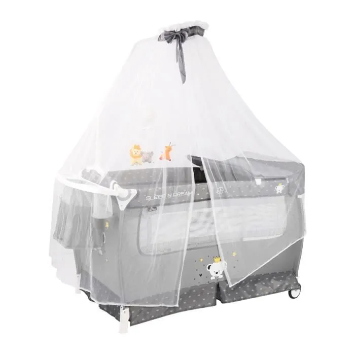 Lit parapluie bébé avec BALDAQUIN – Lit pliant / pliable à bascule Dream (musical)-0