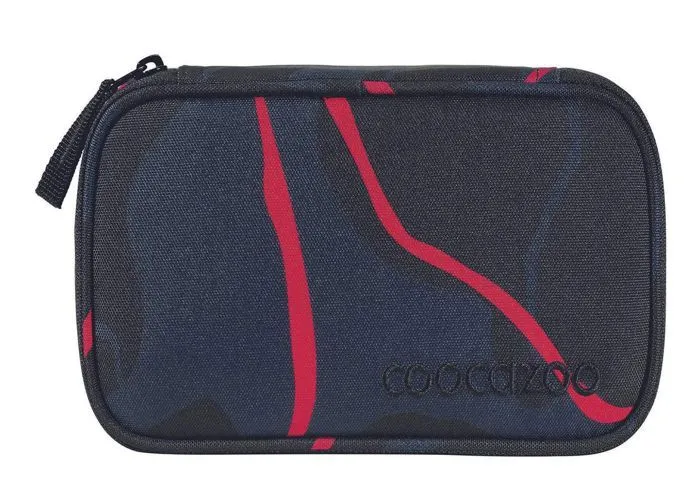 coocazoo Trousse à crayons gris foncé rouge pour fille et garçon - Pencil Case Lava Lines 218771-0