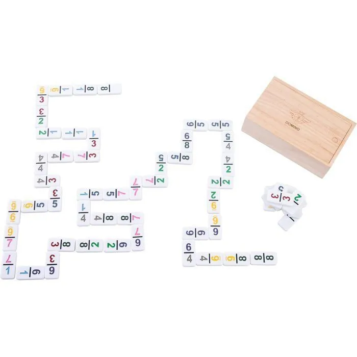 Engelhart - 250125 - Dominos Chiffres de qualité premium - Version Double 9 - 2-4 joueurs -55 Dominos de 8 mm - Jeu de domino facile-3