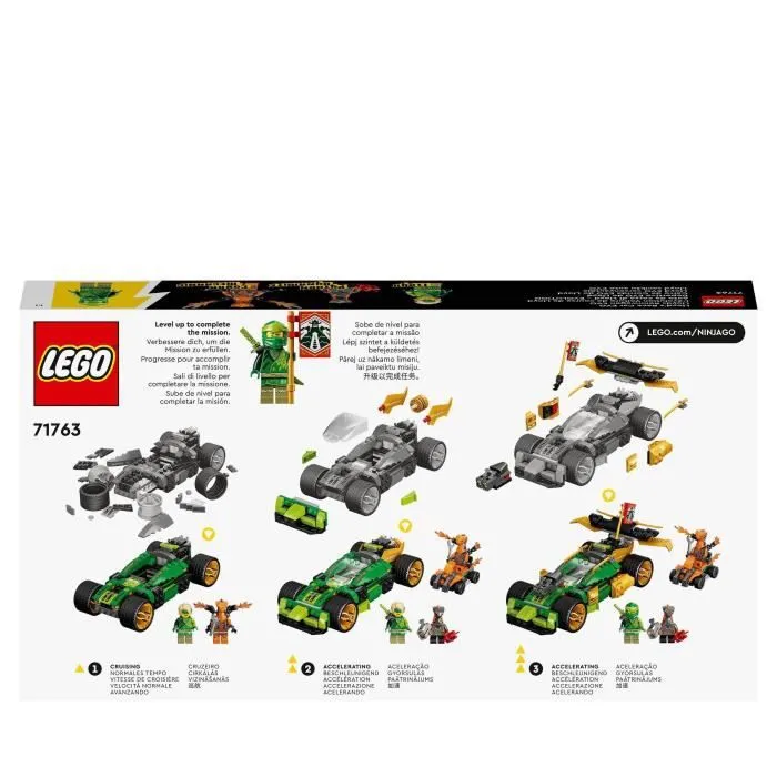 LEGO 71763 NINJAGO La Voiture De Course De Lloyd - Évolution, Jouet de Voiture, avec Figurines Ninja et Guerriers, Enfants 6 Ans-5
