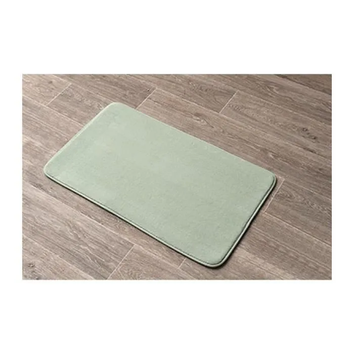 TENDANCE - Tapis de salle de bain Vert amande en Microfibre 45 x 75 cm Vert Amande-1