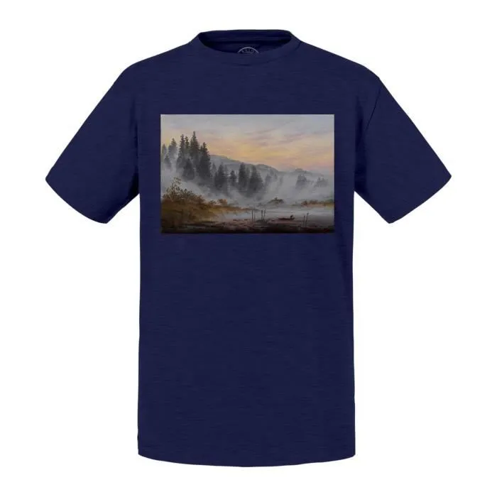 T-shirt Enfant Bleu Le Matin Friedrich Peinture Romantisme Paysage Nature-0