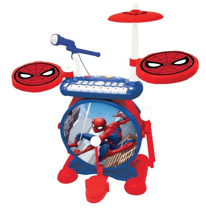 SpiderMan - Batterie électronique pour enfant - Lumineuse - Complète avec clavier, cymbales et tabouret - Lexibook-3