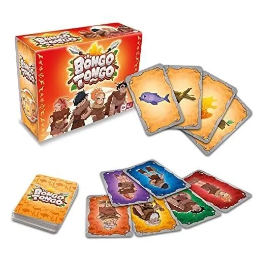 Jeu de cartes stratégiques Bongo Tongo - IMC TOYS - Préhistoire - 6 ans et plus - Intérieur-0