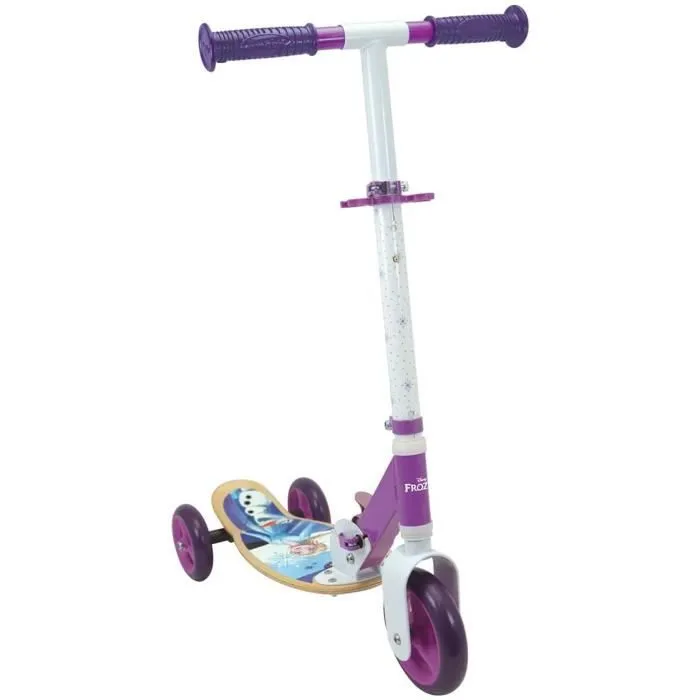 SMOBY - Reine des Neiges - Patinette 3 roues silencieuses - Guidon réglable - Trottinette enfant en bois et métal-0