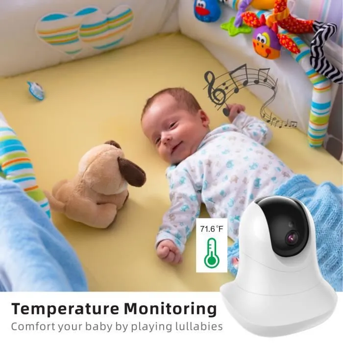 Moniteur pour Bébé MAGICFOX BabyPhone 3.5" - Caméra rotative 360° - Vision Nocturne - Mode VOX-2