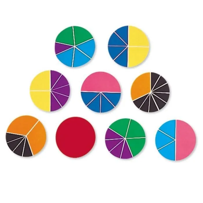 Learning Resources Cercles de fractions Deluxe en mousse souple aux couleurs de l'arc-en-ciel de - LER0617-0