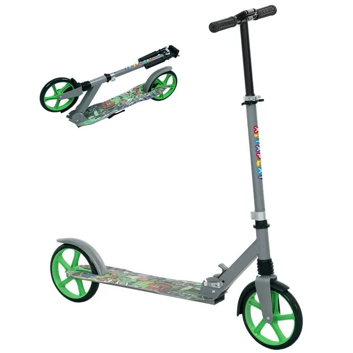 Trottinette enfants 6 à 12 ans - AIYAPLAY - trottinette pliable à 2 roues - hauteur réglage - pour filles et garçons - vert-0
