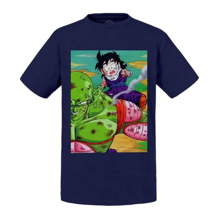 T-shirt Enfant Bleu Santan Petit Coeur Protege Sangohan Dragon Ball Z Dbz Manga-0