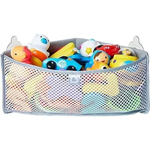 Rangement pour jouets de bain - Munchkin - High'n Dry - Gris - Tissu en maille - Ventouses antidérapantes-0