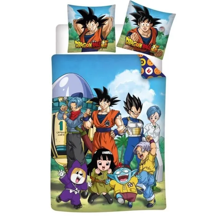 Dragon Ball Z - Parure de Lit Enfant Manga, Housse de couette 140x200 cm, une Taie d’oreiller 65x65 cm-0