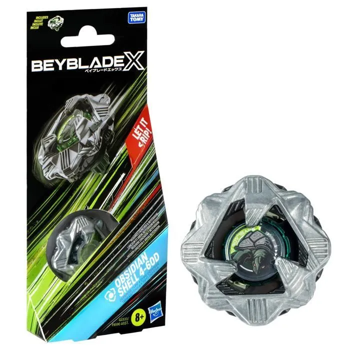 Beyblade X Pack Obsidian Shell 4-60D, toupie de combat de type défense authentiques Takara Tomy, Dès 8 ans-0