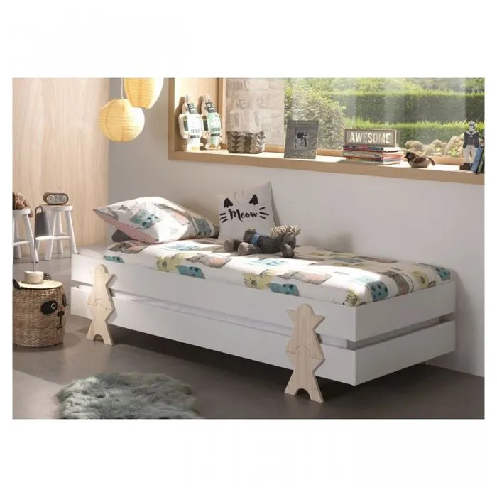 2 Lits Modulo Smiley Blanc-1