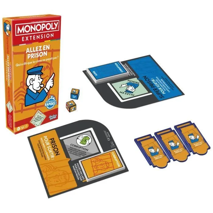 Monopoly Extension Allez en prison, rend le jeu Monopoly classique plus amusant et plus rapide, jeux de plateau, 2 à 6 joueurs, 40 m-1