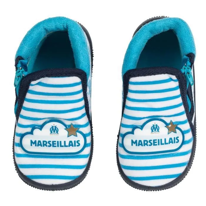 Chaussons bébé - OLYMPIQUE DE MARSEILLE - OM - Polyester - Garçon - Bleu-0