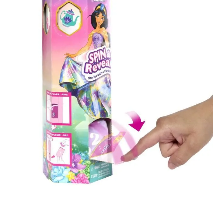 Spin & Reveal Jasmine Mattel Poupée Disney Princesses avec accessoires et 11 surprises HXC23-7