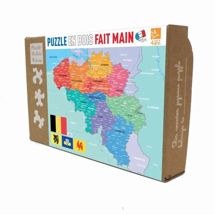 Puzzle Michèle Wilson - Puzzle Carte de la Belgique - WILSON JEUX-1
