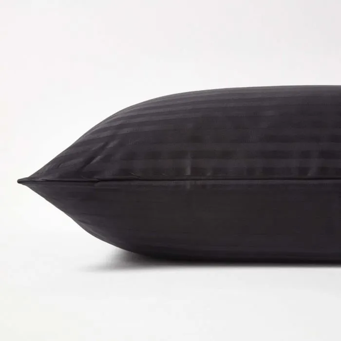 Taie d'Oreiller en coton égyptien Noir 330 fils 50 x 90 cm-1