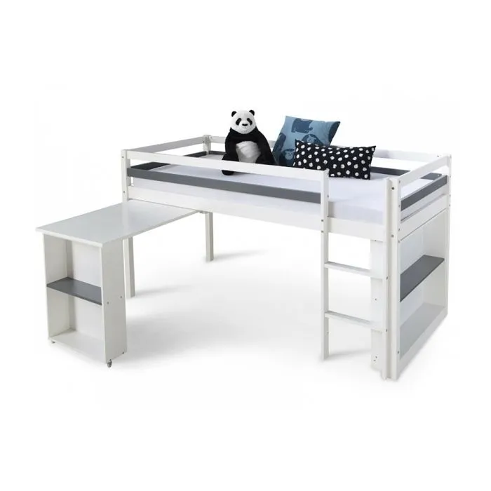 Lit Mezzanine Bois Blanc-0