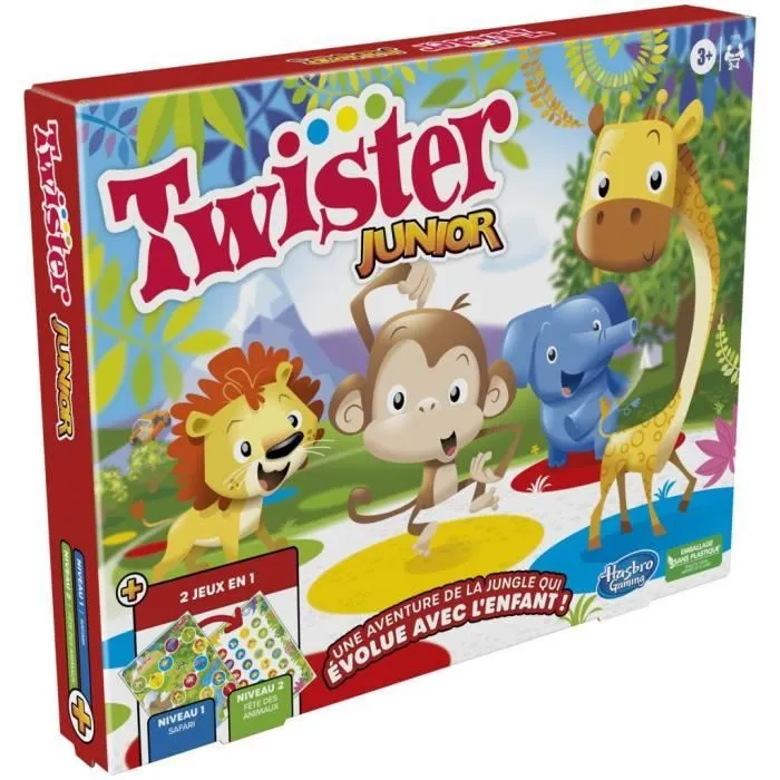 Twister Junior - tapis réversible 2-en-1 évolutif - Jeu de société junior - Hasbro Gaming-0