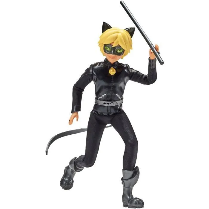 Poupée Miraculous Ladybug et Chat noir - Bandai - Chat Noir Adrien - Poupée mannequin articulée 26 cm-1