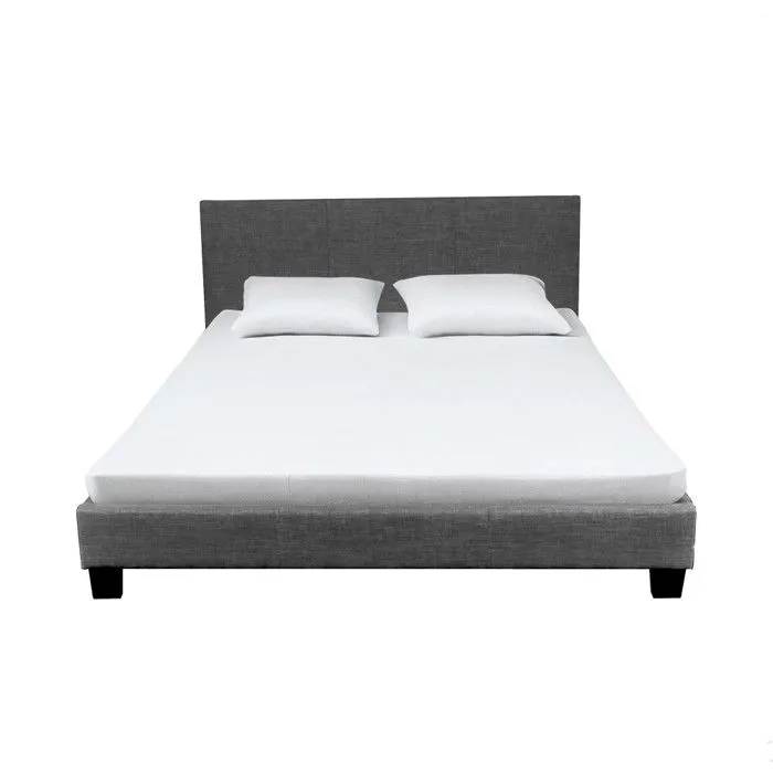 Lit DUBLIN 140x200 + 1 sommier / Gris foncé-1