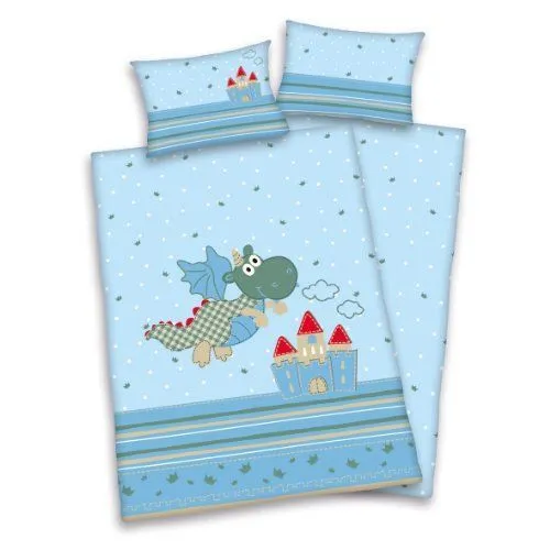 Housse de couette - Baby Best - Happy Dragon - 100% coton - 100x135 cm - Bleu-0