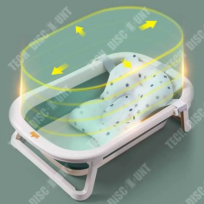 TD® Baignoire pour enfants intelligente détection de température bébé bain pliable rétractable assis seau de bain maison nouveau-né-1