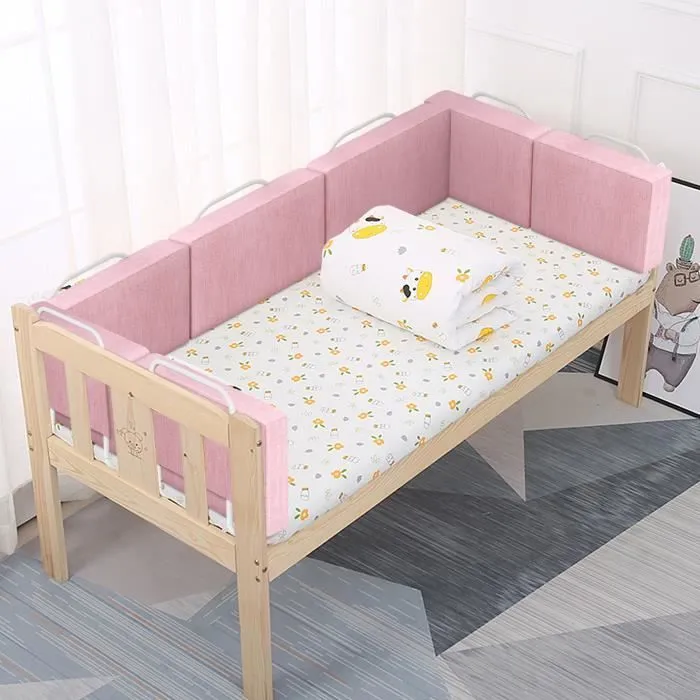 XMTECH Barrière de Lit pour Bébé Enfant Softpack Barrière de Sécurité pour Lit de Bébé Hauteur Réglable Anti-chute Rose Cerise 1,8m-3
