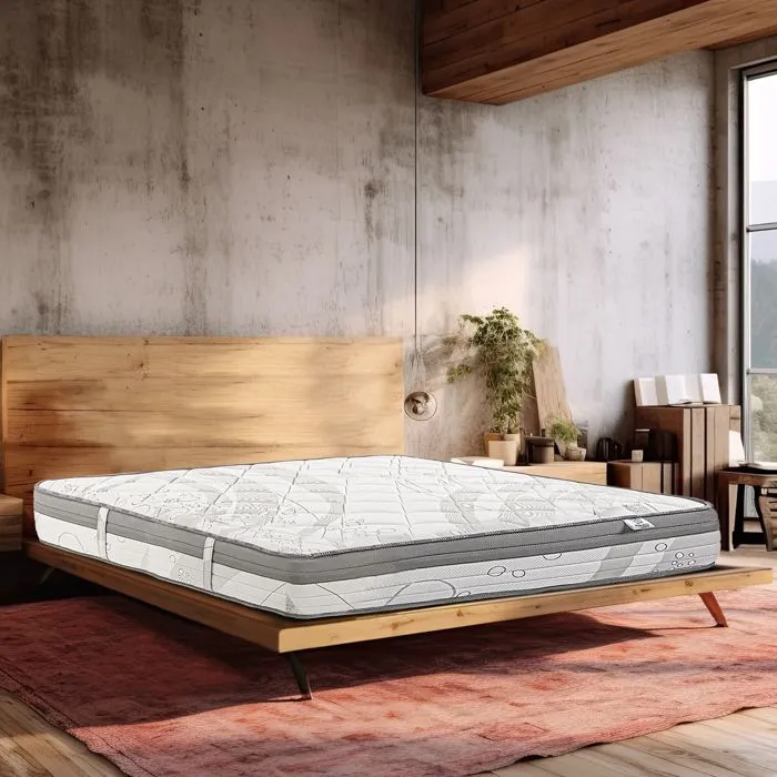 Matelas 140x190 cm,Timeless,26cm,mousse mémoire de forme,ferme,indépendance du couchage,face été/hiver-1