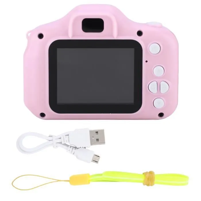 Appareil Photo Numérique HD Caméra Vidéo pour Enfants IPS Écran Couleur Portable(Rose) Vente Chaude-2