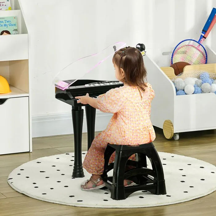 AIYAPLAY Piano enfant électronique, clavier de piano, 32 touches multifonctions, avec micro haut parleur et tabouret-1