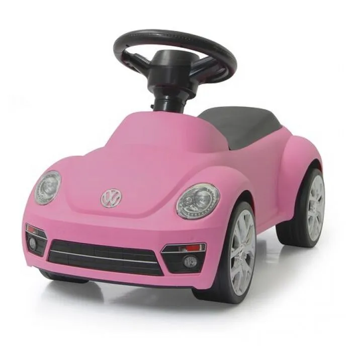 Voiture à pousser VW Beetle rose vif pour enfants - JAMARA - Anti-bascule - Klaxon au volant - Pneu silencieux-0