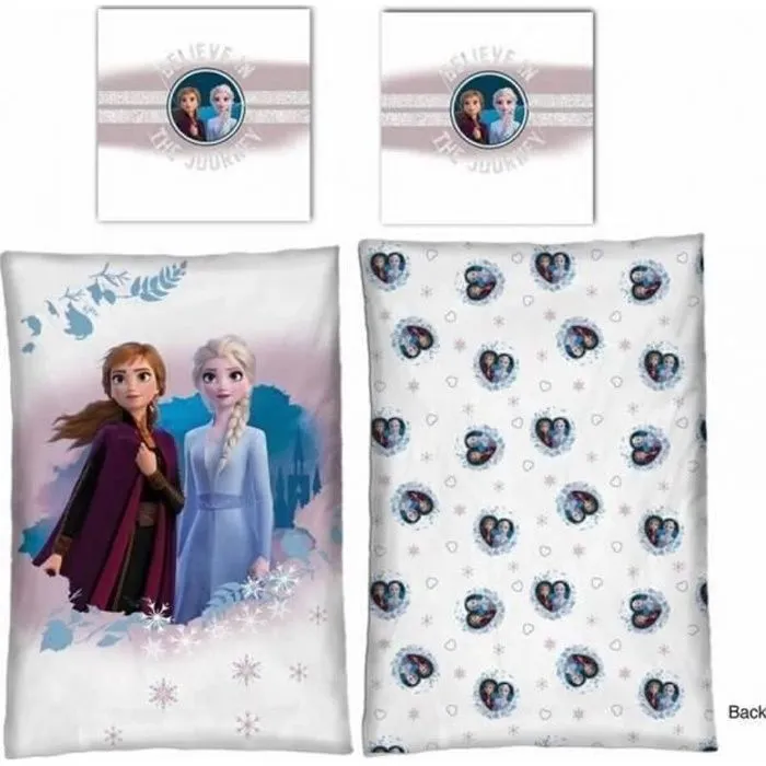 Parure de lit - Reine des Neiges - 140x200 cm - Microfibre - Lavable en machine - Enfant-0
