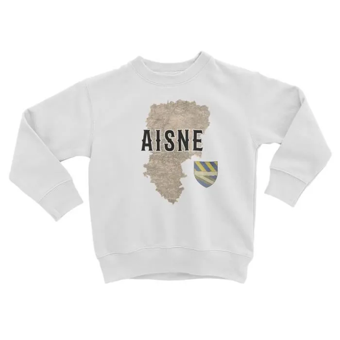 Sweatshirt Enfant Aisne 02 Departement Laon Carte Ancienne Hauts de France-0