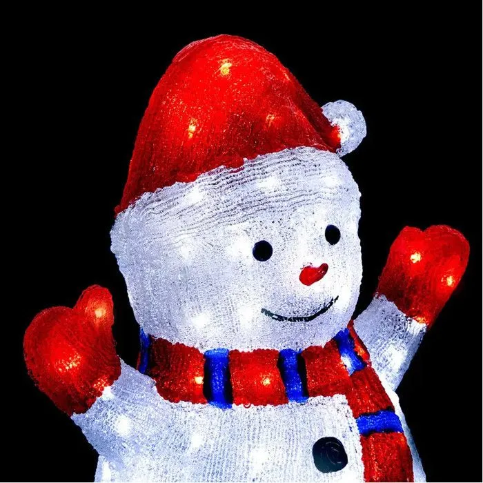 Bonhomme de neige lumineux extérieur H48cm 90 LED à panneau solaire Feeric lights & christmas-1