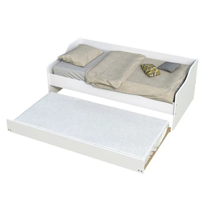 Lit gigogne SWEET 90x200 + 2 sommiers + 1 tiroir-lit/ Blanc-4