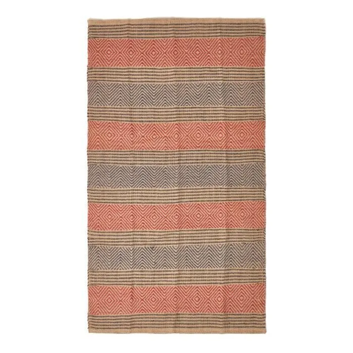 Tapis en jute - HOMESCAPES - Motif géométrique - Rouge - 150 x 240 cm-1