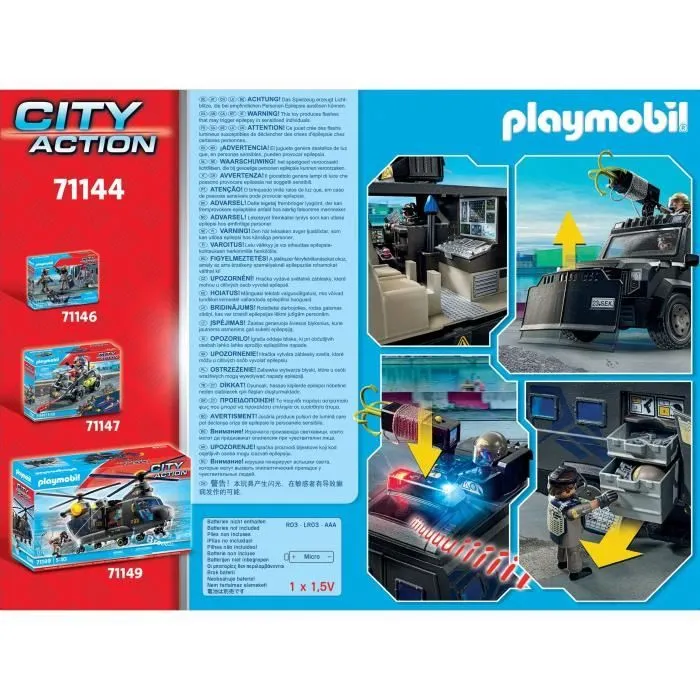 PLAYMOBIL 71144 Véhicule d'intervention des forces spéciales, Les policiers, City Action, Unité d'élite, 73 pièces, Dès 5 ans-8