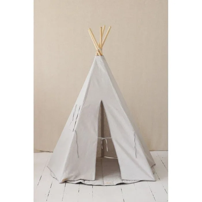 Tente Tipi Gris Pigeon Lin Naturel-2