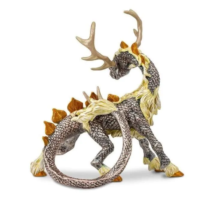 Figurine Safari Dragon Cerf Gris Argenté pour Enfant - Marque SAFARI - 12 x 10 x 13,5 cm-1
