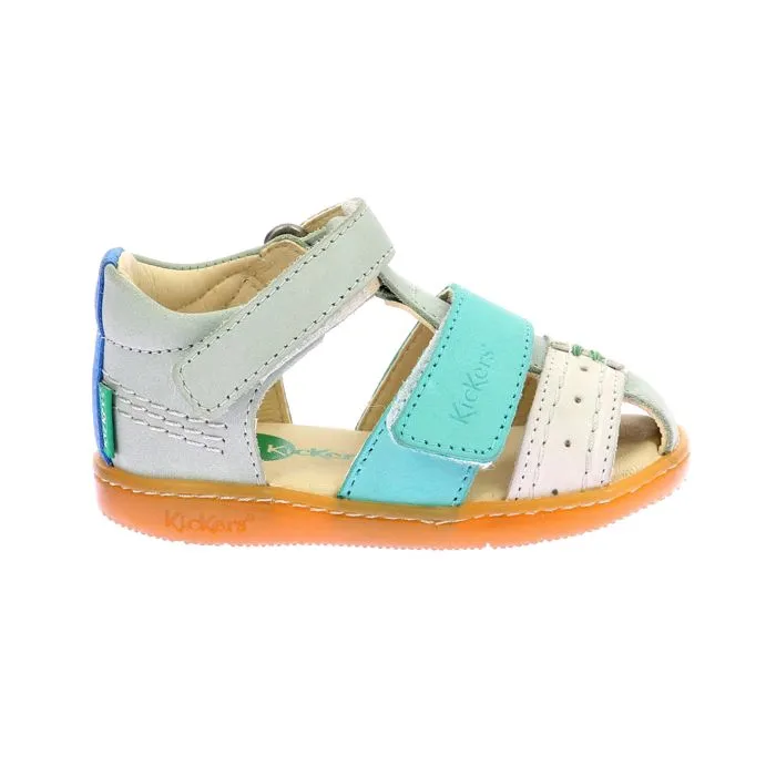 Sandales - KICKERS - Kick Bazar - Cuir - Vert - Enfant Garçon-0
