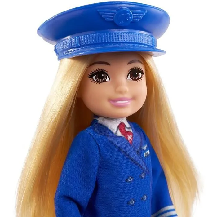 Barbie Playset Avec Poupée Blonde De Chelsea Pilote Et Nombreux Accessoires, Jouet pour Enfants 3 + Ans, GTN90-1
