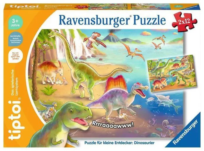 Ravensburger - 00198 - tiptoi Puzzle-Puzzle pour Petits explorateurs-Dinosaures-Puzzle Enfant à partir de 3 Ans-1 Joueur,-0