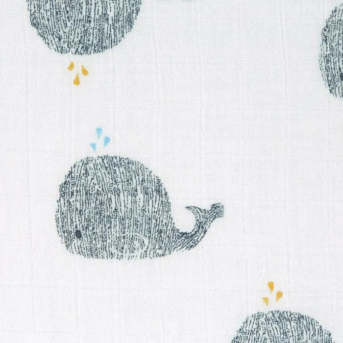 Lange divinement doux XL Little Water Baleine - LASSIG - 120 x 120 cm - Coloris Unique-4