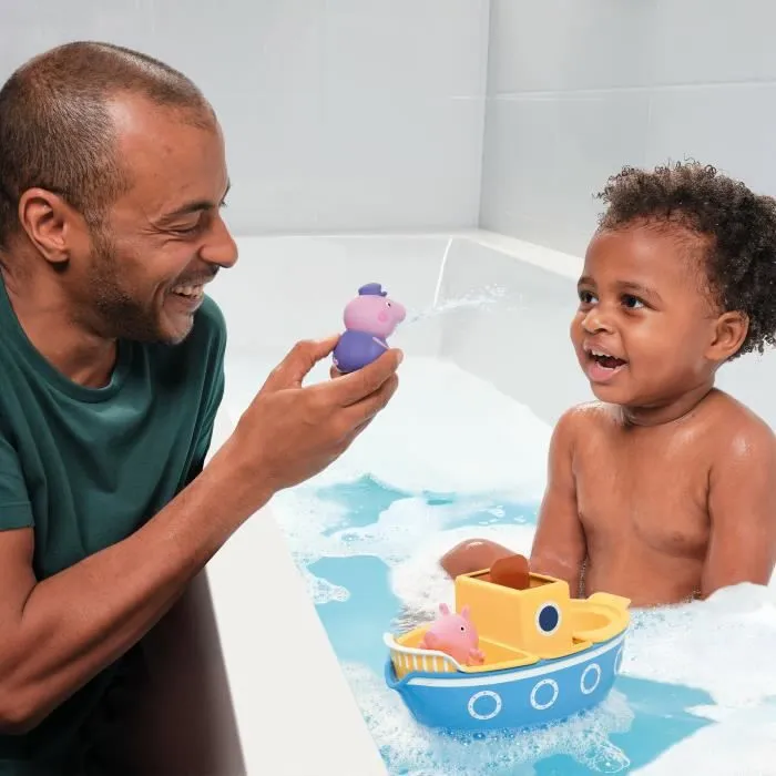 Bateau miniature naval - TOMY - Peppa Pig - 12 mois - Jaune et bleu - Verseurs et roue à eau-3